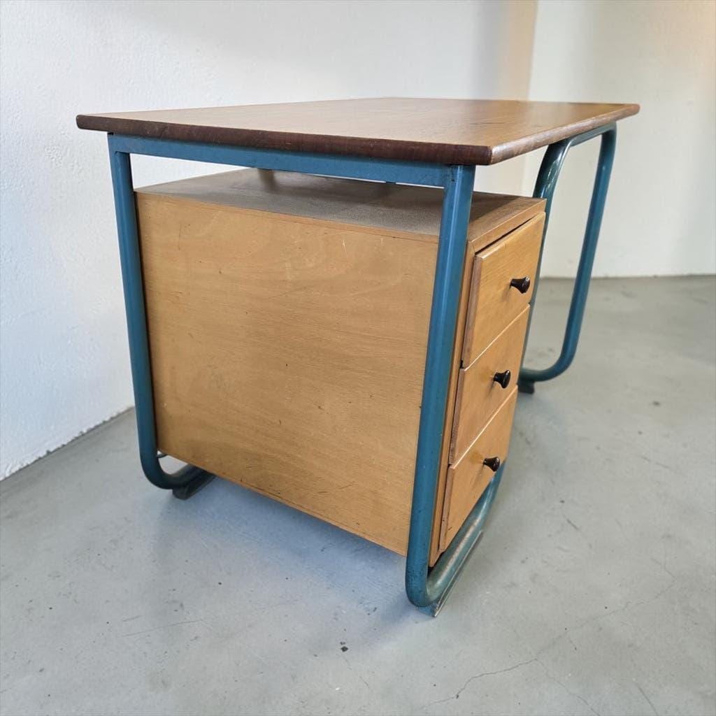 Curved vintage industrial desk / Bauhaus desk