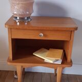 Scandinavian bedside oak compass feet 50-60s