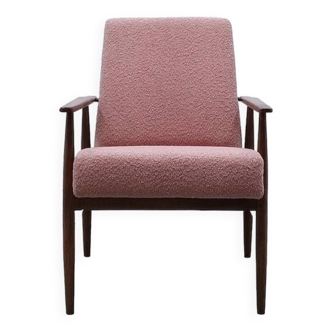 1960 Henryk Lis Mid Century Armchair in Dusty Pink Buckle