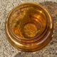 Large Art Deco round vase in amber glass signed Fains, circa 1930.