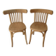 Paire de chaises bistrot en bois brut