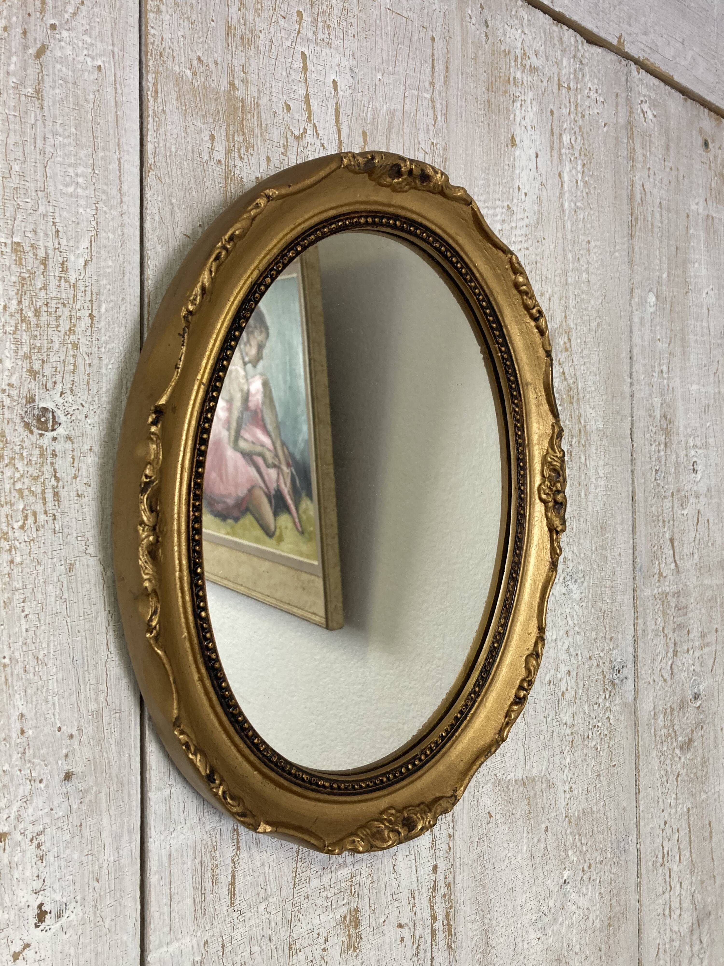 Antique oval mirror 34x27cm