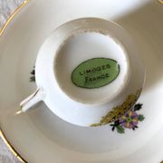 Floral coffee cups in Limoges porcelain