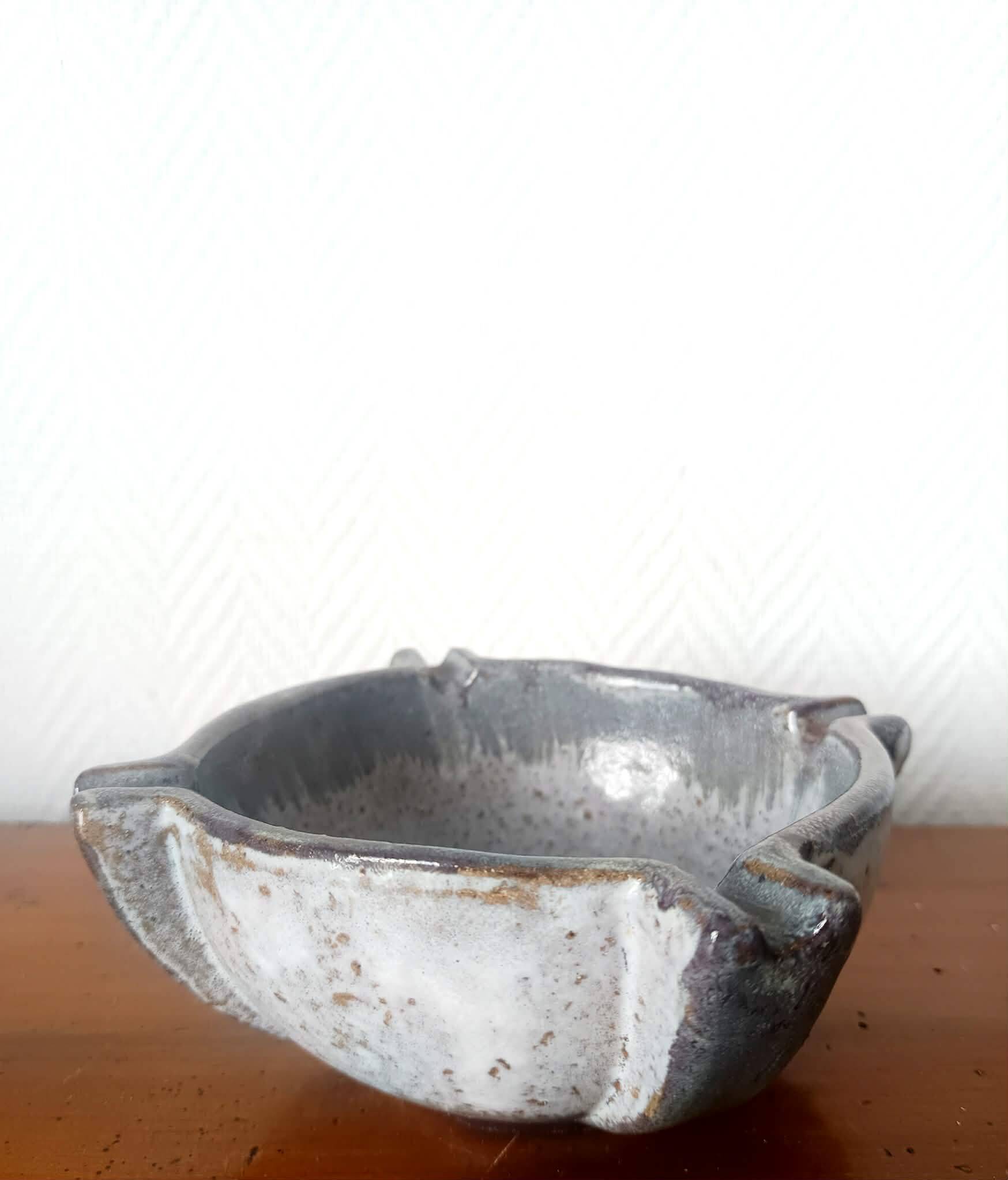 Vintage stoneware ashtray mortar