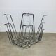 Chrome metal magazine rack or vinyl holder from the 70s.