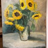 Painting on wood panel: still life