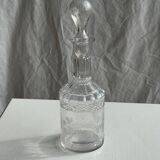 Small glass bottle with vintage round cap H22.5