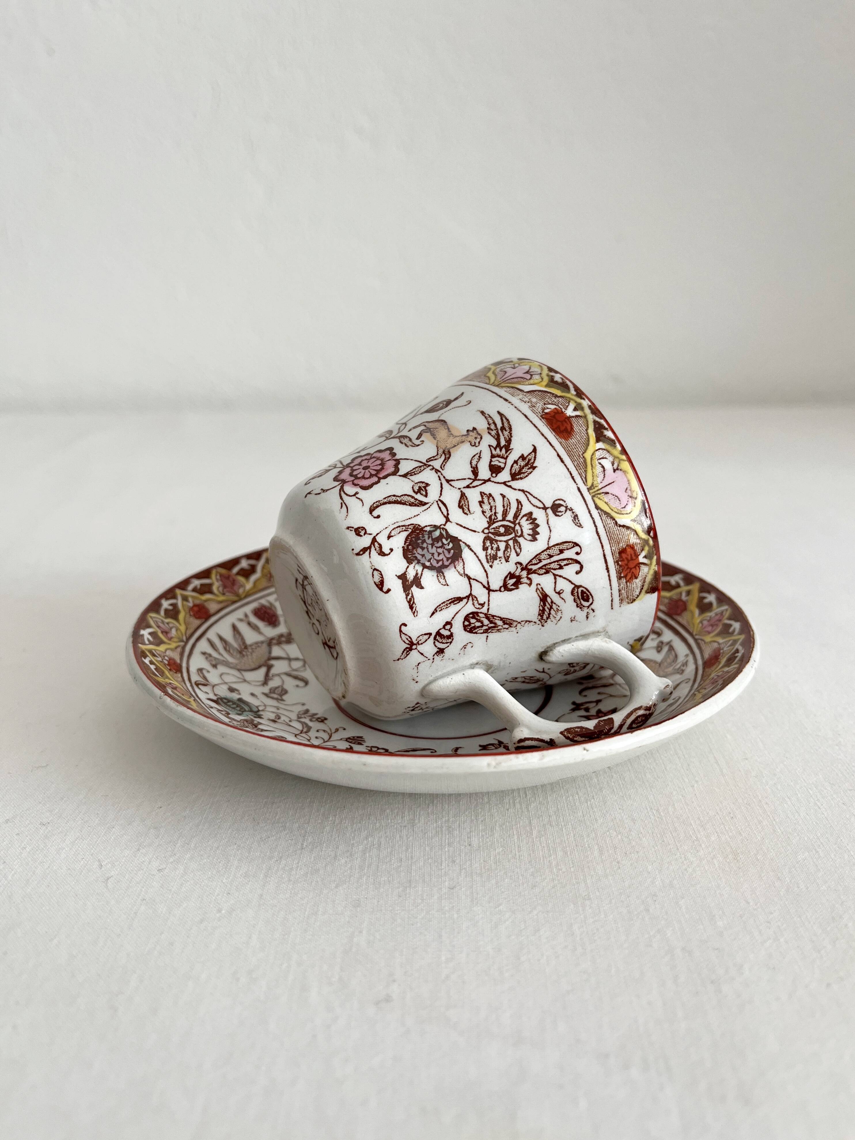 Choisy le Roi polychrome ironstone coffee cup