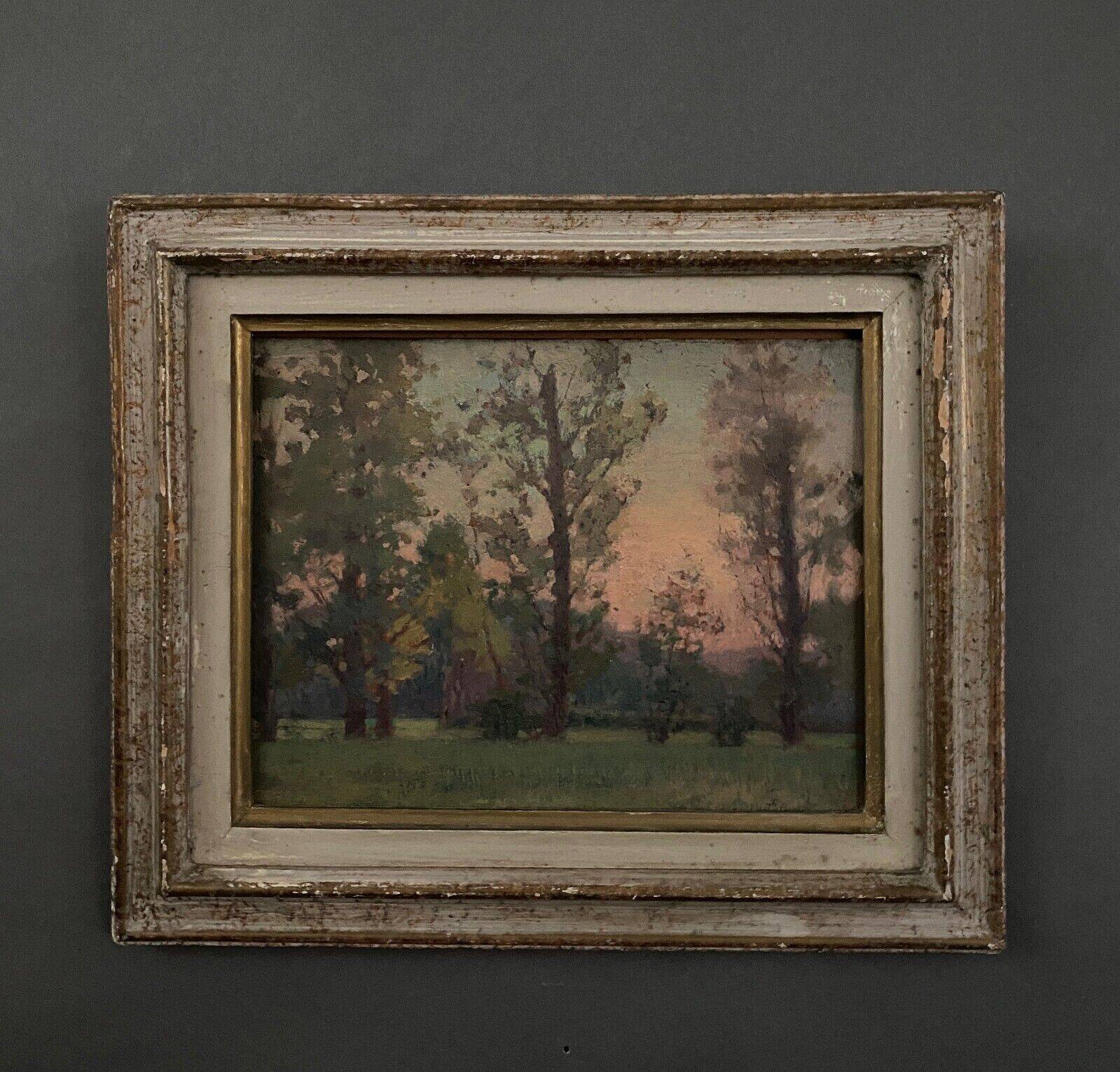 Oil on cardboard by J. Berges undergrowth offered to Guillot de Raffaillac