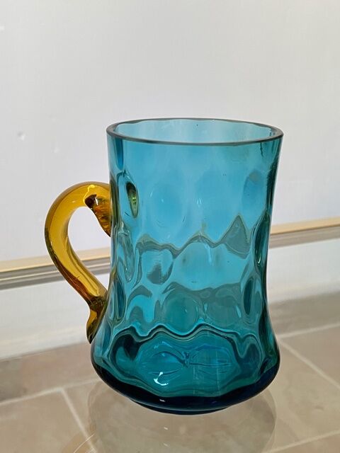 Mug cup Georges Sand Verrerie de Portieux XIX th century