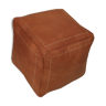 Moroccan square pouf brown wood