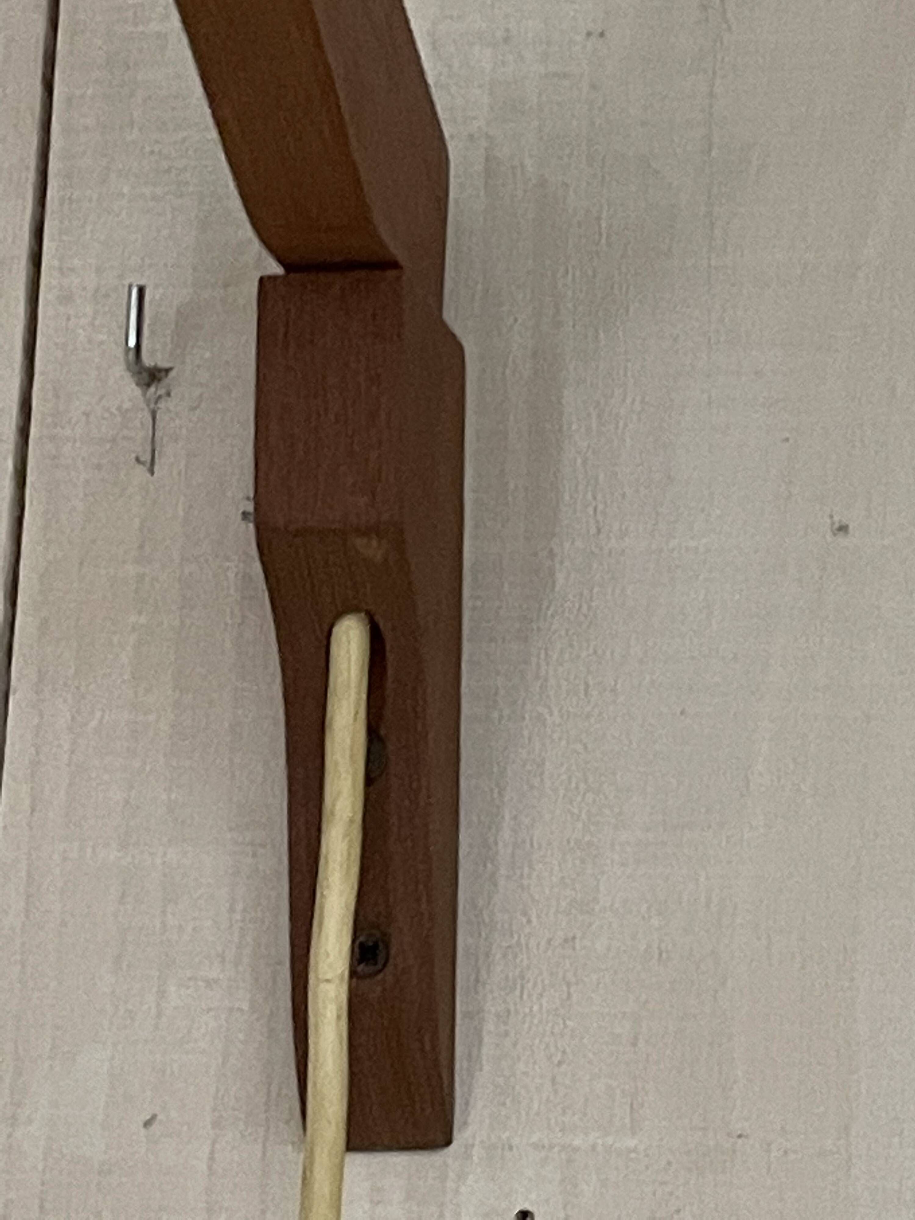 Rare teak and sisal wall lamp from the 1960s, attributed to Lotte Bostlund.