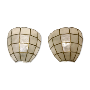Paire d'appliques nacre