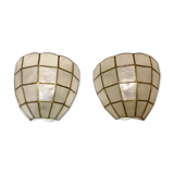 Pair of mother-of-pearl shell sconces