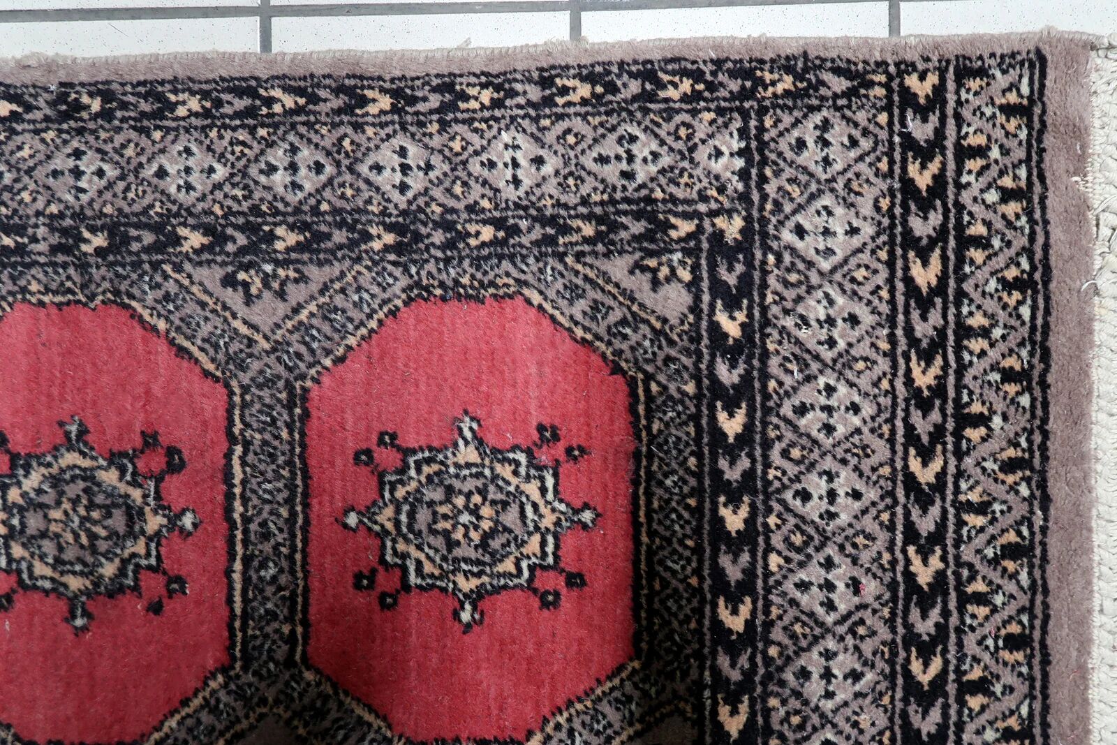 Vintage Uzbek Bukhara runner 63cm x 170cm 1960s
