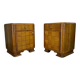 1940s pair of Art Deco bedside tables, Czechoslovakia