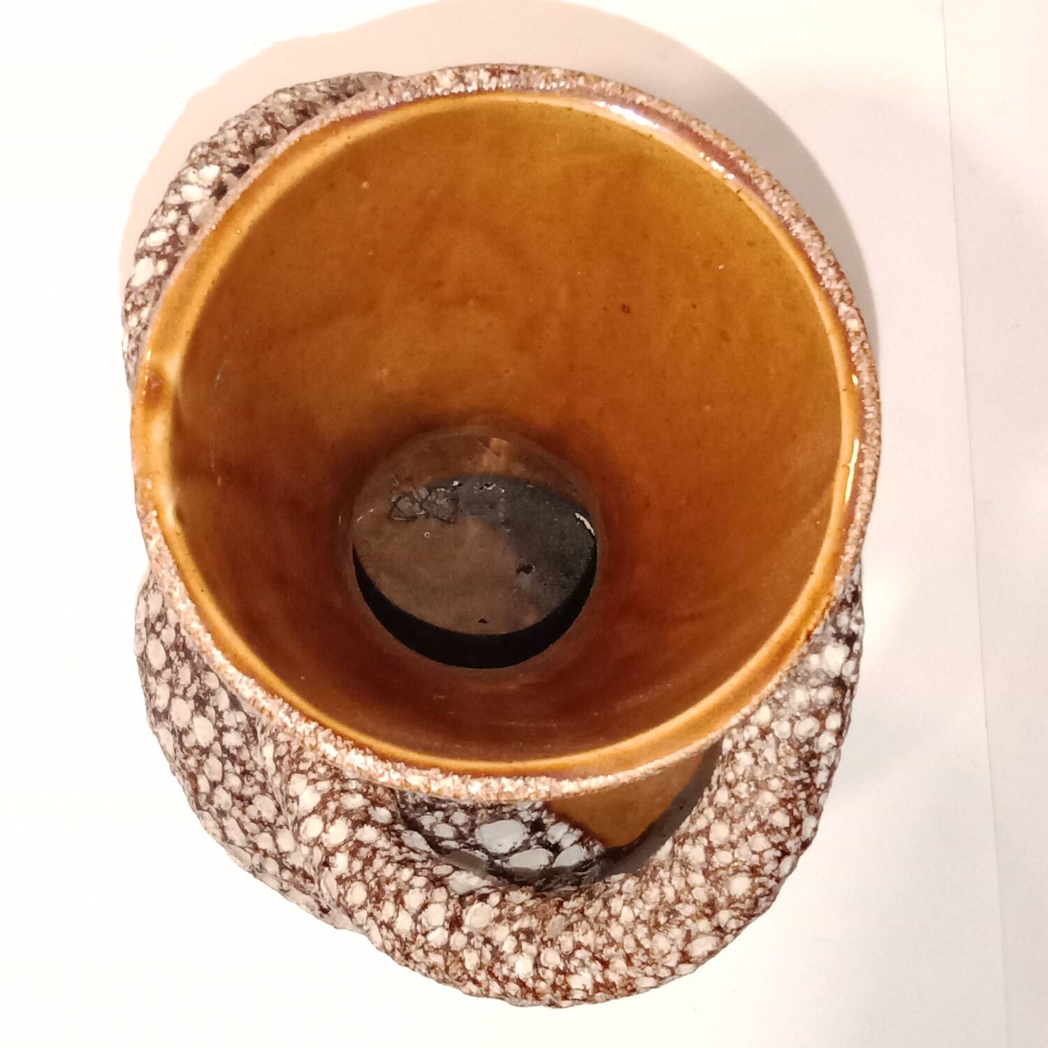 Vallauris Ceramics Fat Lava Spiral Vase Coral 28 cm Vintage