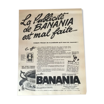 Publicité vintage à encadrer banania