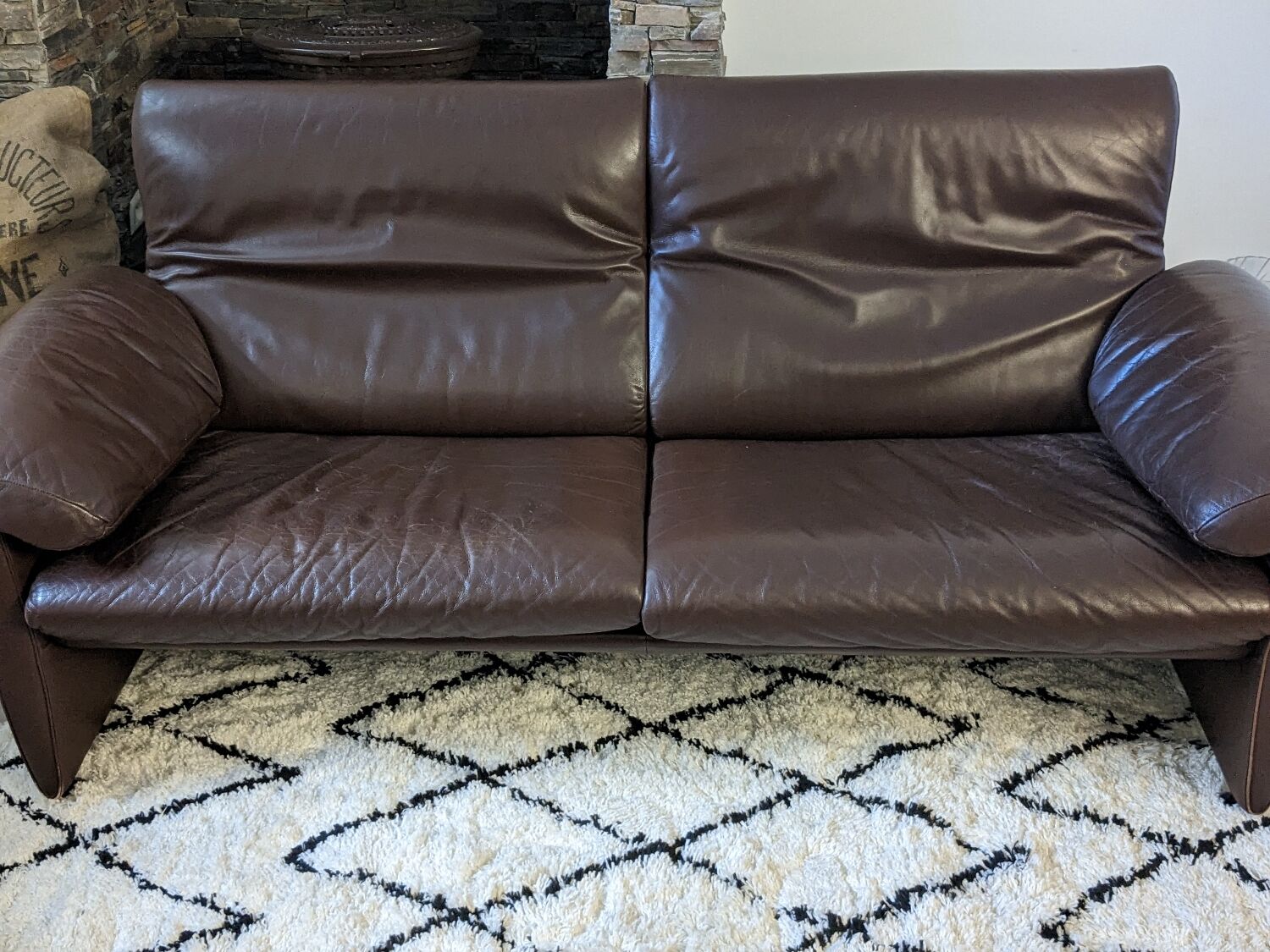 De Sede sofa DS-1023 year 70 in brown leather