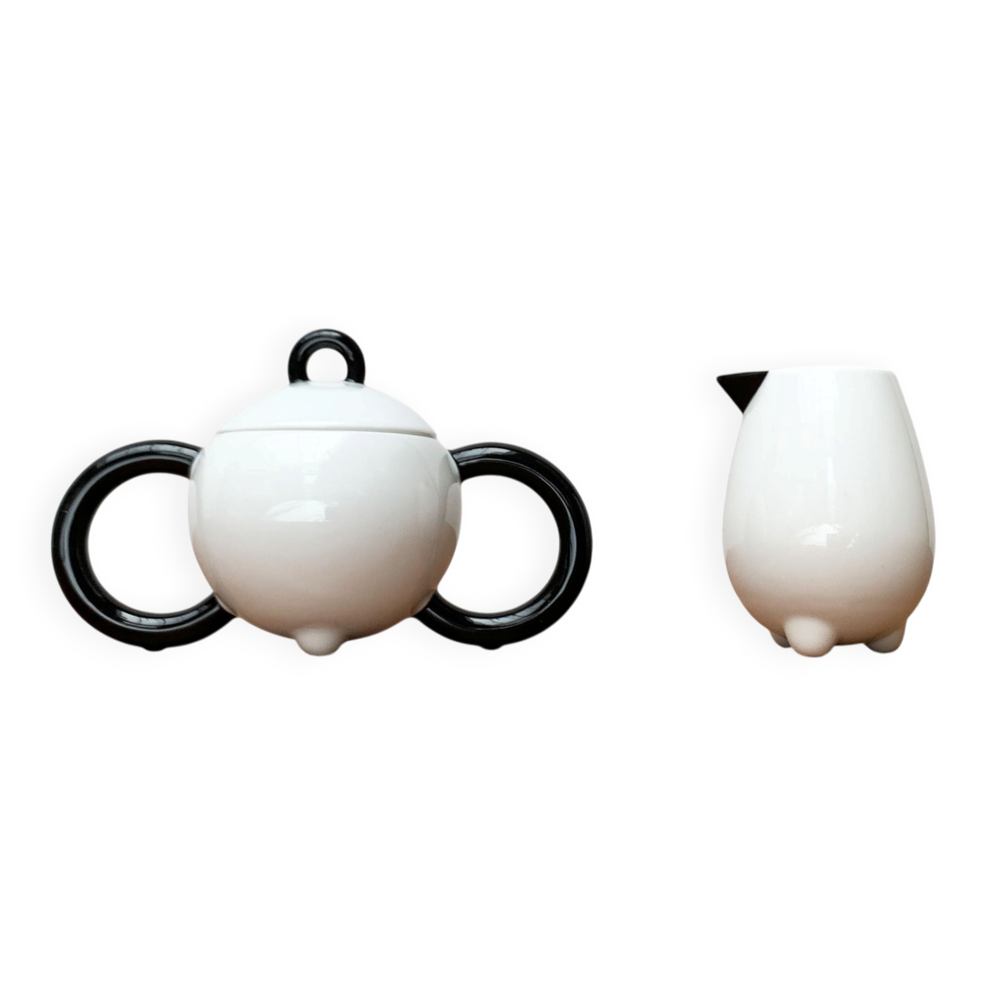 Pot à sucre et tasse à lait de la série Fantasia postmoderne allemande vintage par Matteo Thun pour Arzberg, années 1980, ensemble de 2