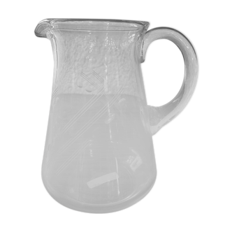 Pitcher in chiseled glass 50s