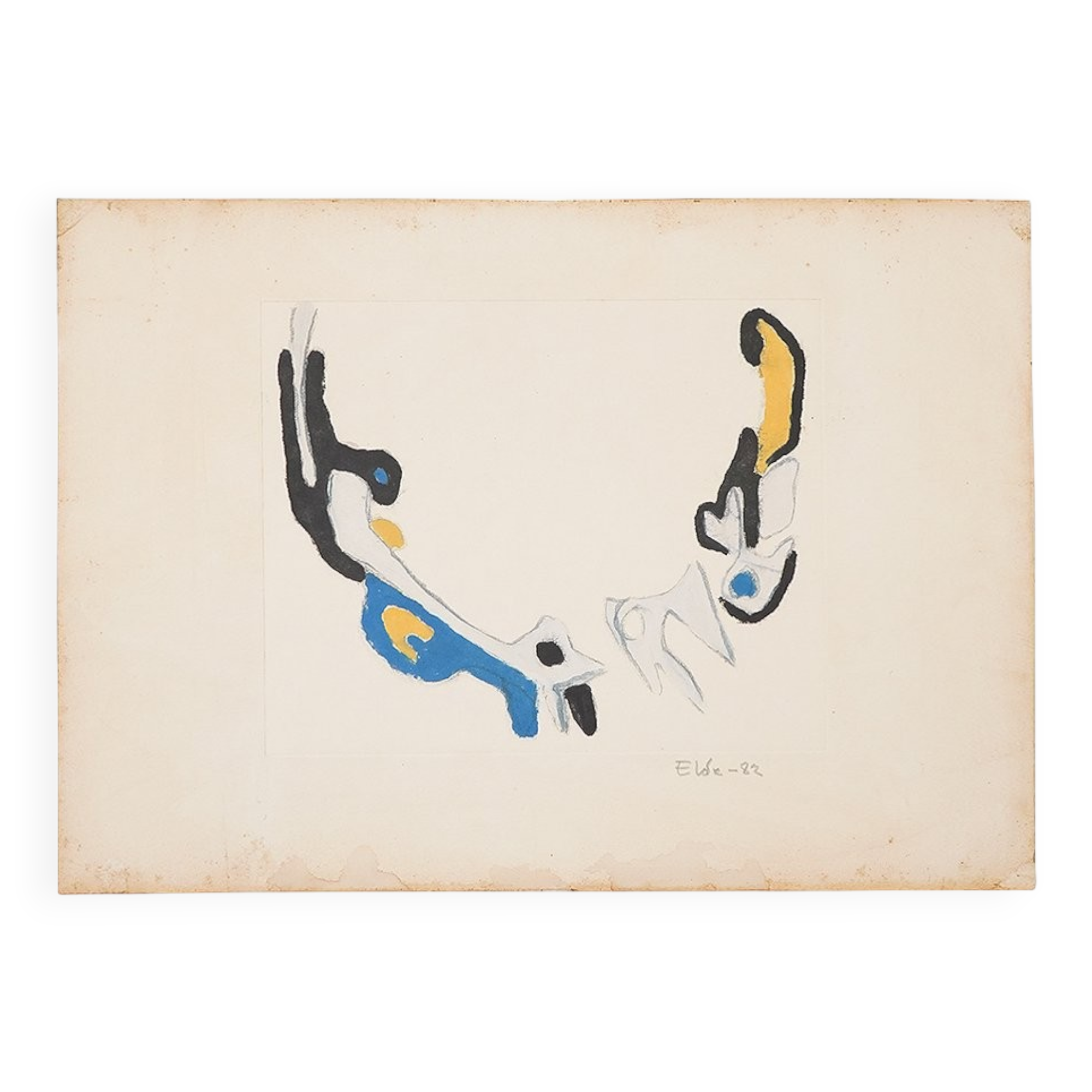 Ansgar Elde, Il Bostrico, 1980s, Monotype on Aquatint