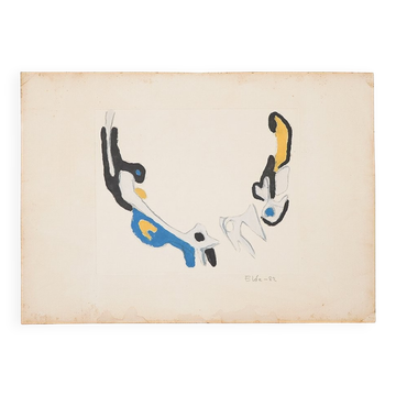 Ansgar Elde, Il Bostrico, 1980s, Monotype on Aquatint