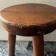 Pair of farmhouse stools in solid oak