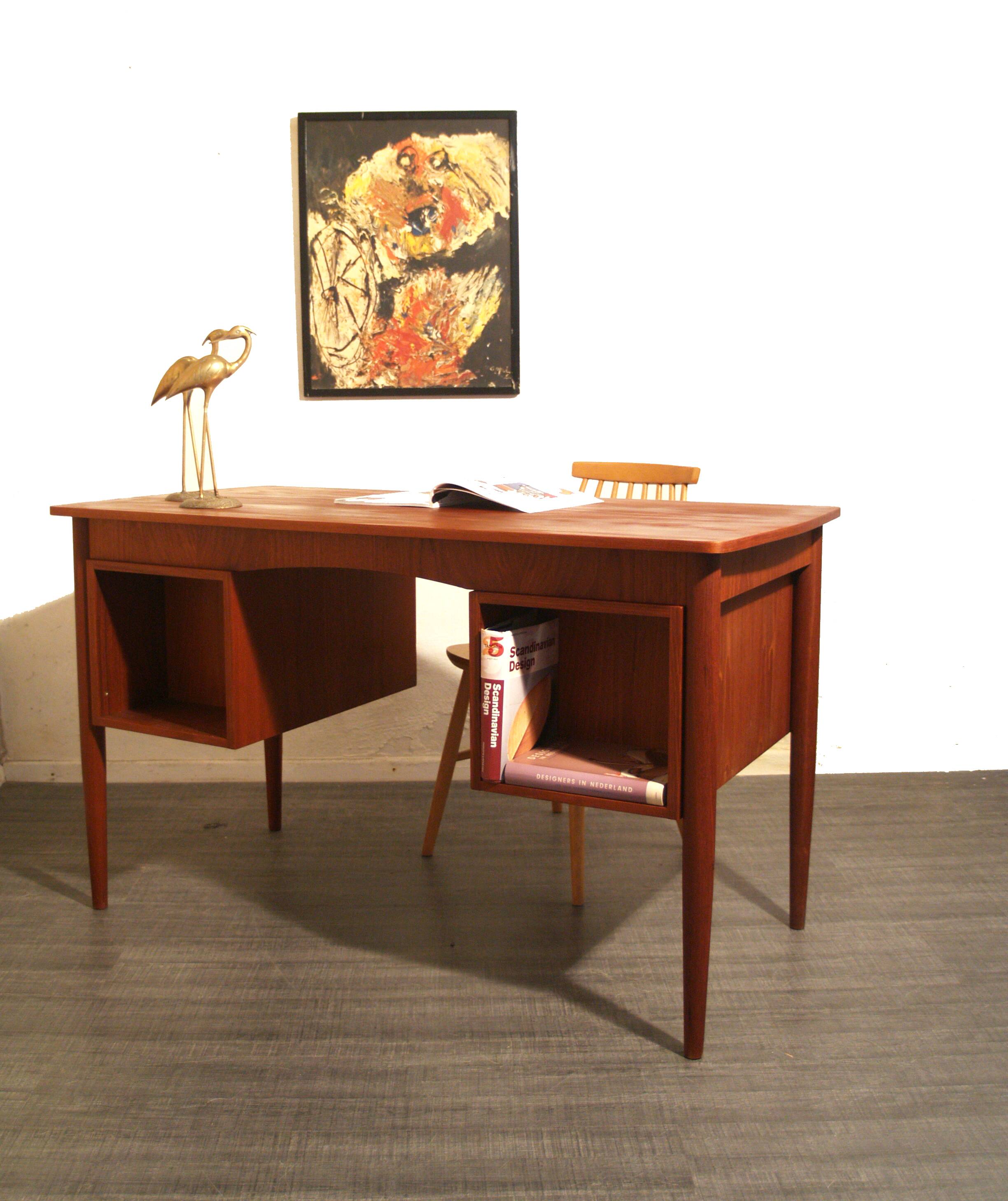 Vintage Danish teak design desk from the 50s and 60s
