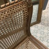 Louis XVI style wooden and cane bench