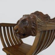 Chaise Savonarola vintage en noyer, Italie, 1970s