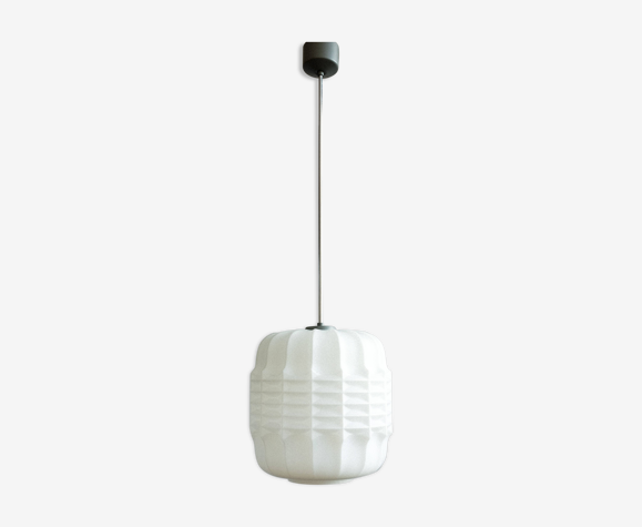 Vintage czechoslovak milk glass pendant, 1960s