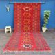 Tapis berbère rouge vintage 185x380 cm