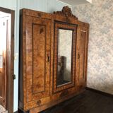 Unique model craftsman's cabinet, cabinetmaker's cabinet, 3-door cabinet, French marquetry furniture