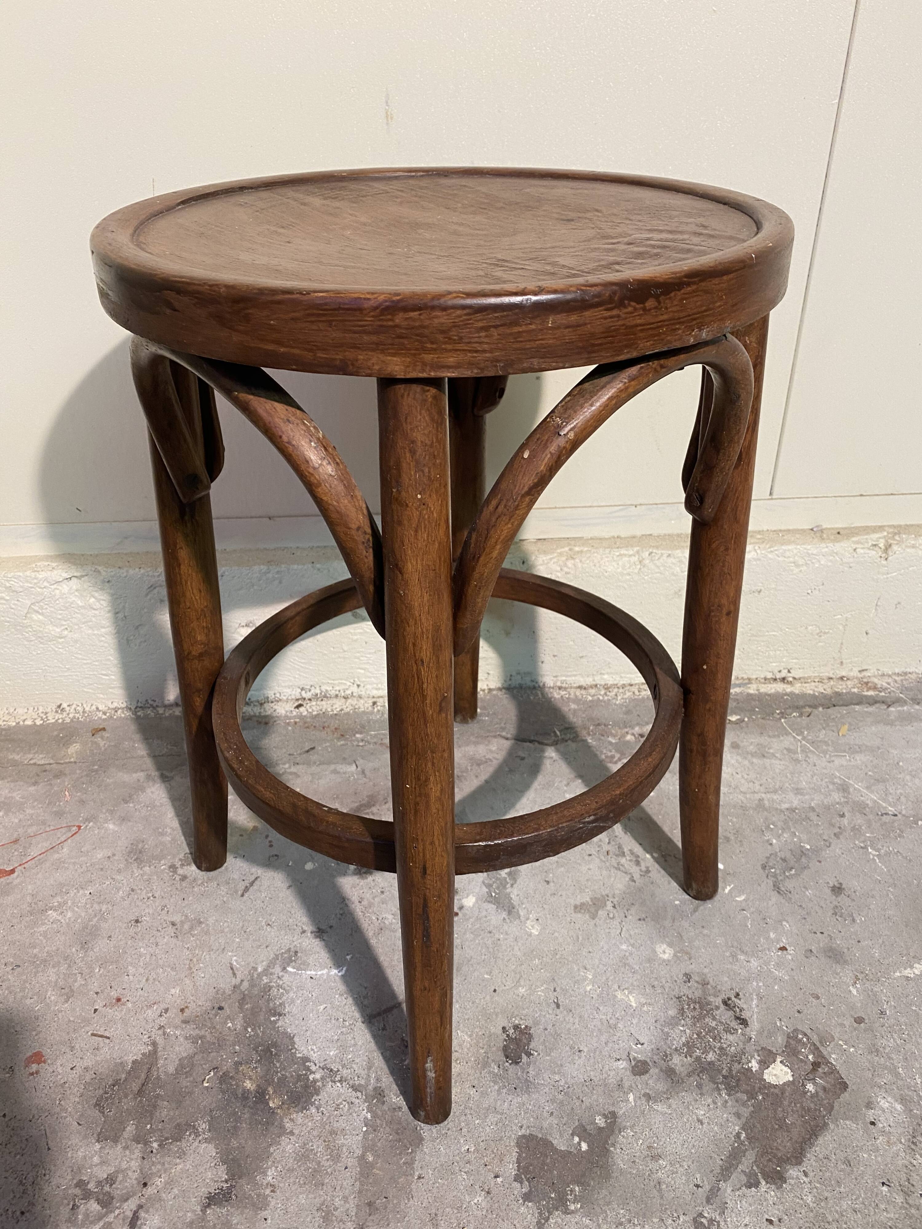 Thonet curved wooden bottom stool