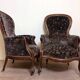 Paire De Bergères Style Louis XV En Noyer vers 1850