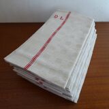 Lot of 7 flax flax towels monogrammed monogrammed DL