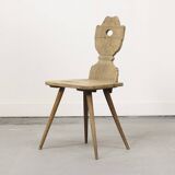 Chaise antique d'art populaire primitif