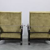 1930s rare restored adjustable Art Deco armchairs, Czechoslovakia