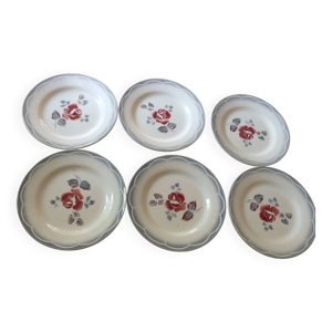 Lot de 6 assiettes digoin - sarreguemines