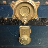 Large blue travel trunk