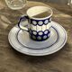 Mug en grès émaillé bleu de Bolesławiec H9,5 D11