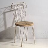Anciennes chaises d’extérieur blanches (vers 1920). Ensemble de 4 pièces