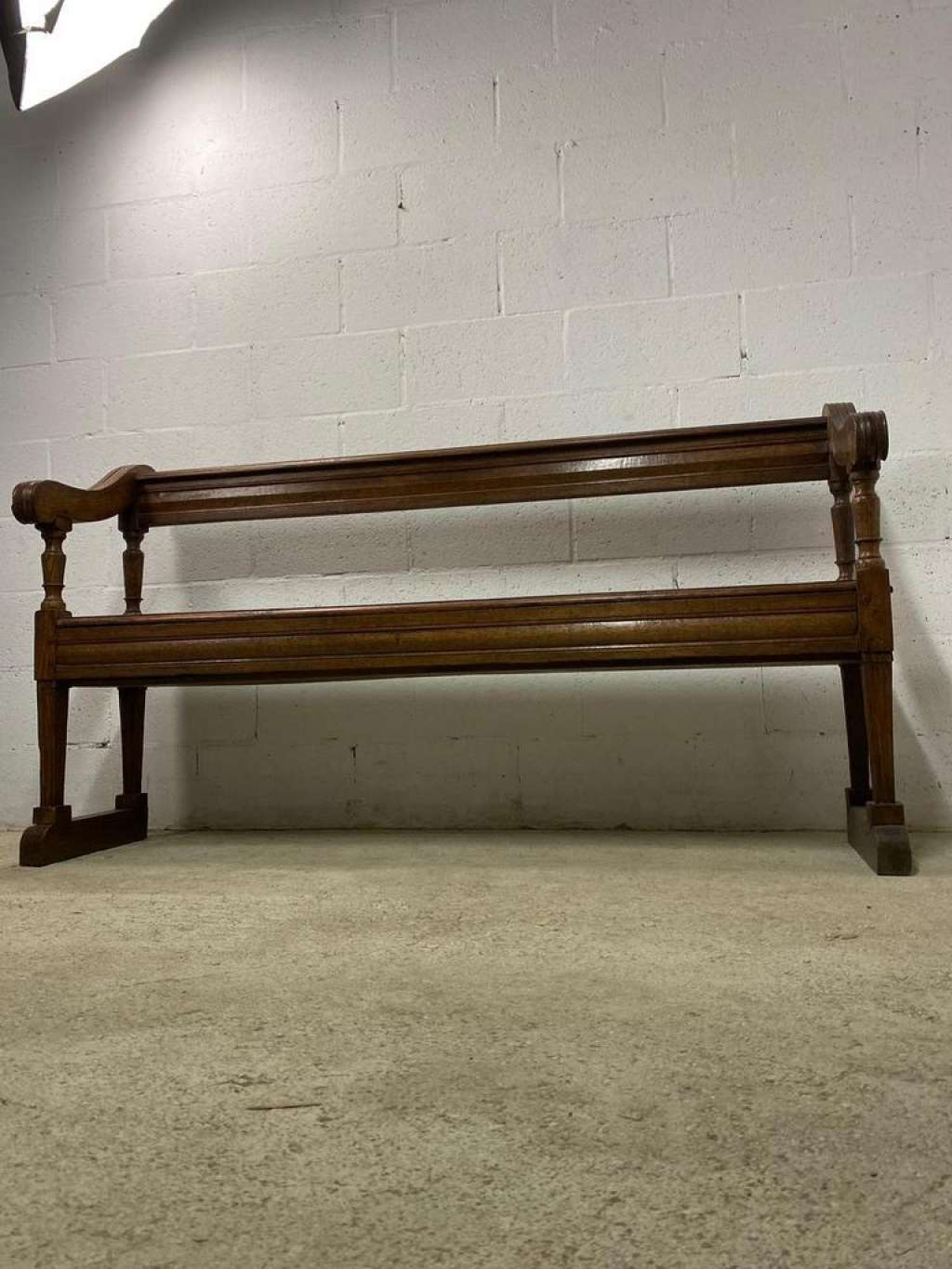 Antique wooden bench with pinned construction