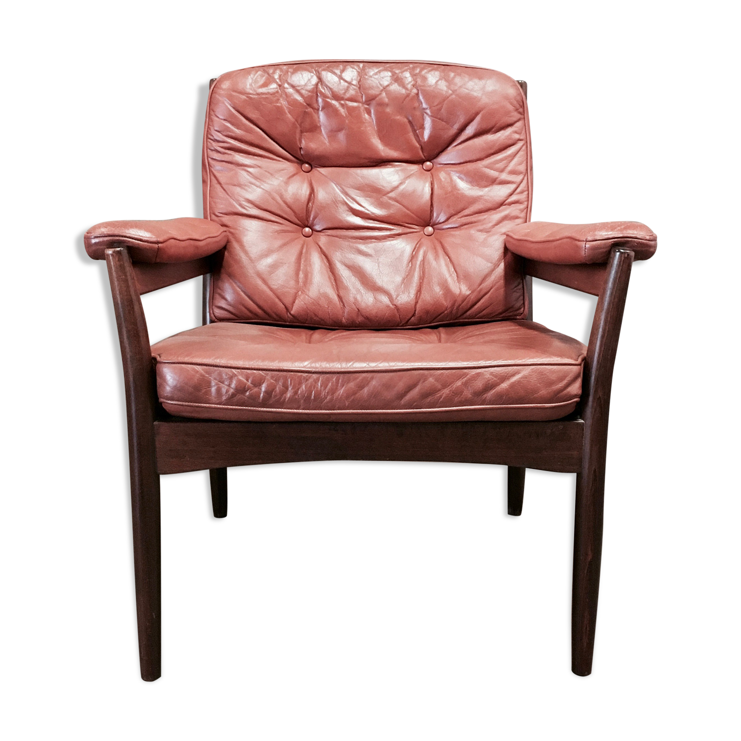 Scandinavian design leather armchair 1950 Gote Mobler.