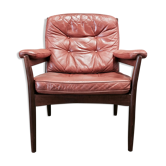Fauteuil cuir design scandinave 1950 Gote Mobler