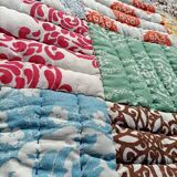 Retro colorful fleece bedspread