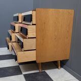 Pink Triple front Jiri Jiroutek sideboard for Interier Praha 1960s
