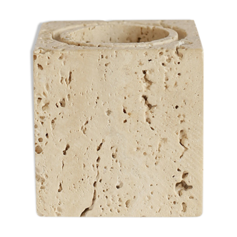 Travertine candle holder
