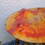 Contemporary decorative glass plate signed Cesart Italy 1980 glazed